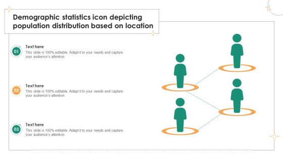 Demographic Statistics Icon Depicting Population Distribution Based On Location Summary PDF