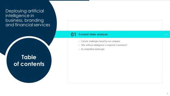 Deploying Artificial Intelligence In Business Branding And Financial Services Ppt PowerPoint Presentation Complete Deck With Slides