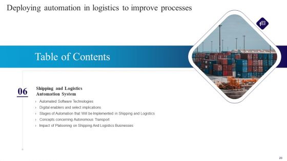 Deploying Automation In Logistics To Improve Processes Ppt PowerPoint Presentation Complete Deck With Slides
