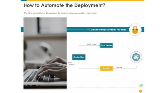 Deploying Docker Container And Kubernetes Within Organization How To Automate The Deployment Ppt PowerPoint Presentation Infographics Samples PDF