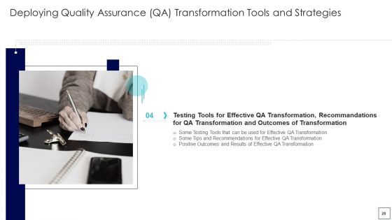 Deploying Quality Assurance QA Transformation Tools And Strategies Ppt PowerPoint Presentation Complete Deck With Slides