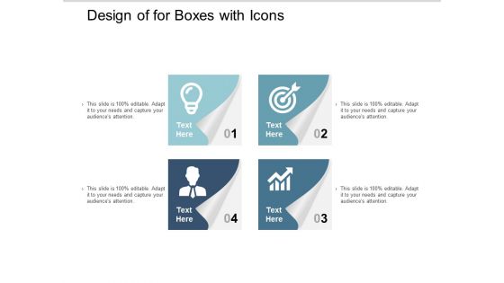 Design Of For Boxes With Icons Ppt PowerPoint Presentation Model Format Ideas