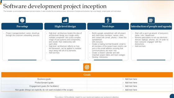 Design Software Playbook Engineers Software Development Project Inception Demonstration PDF