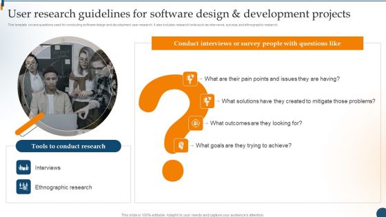 Design Software Playbook Engineers User Research Guidelines For Software Design And Development Projects Template PDF