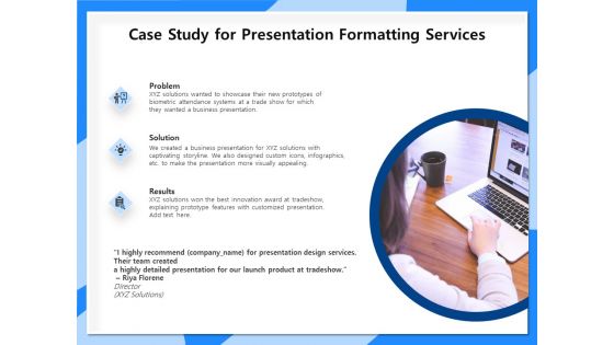 Designing And Editing Solutions Case Study For Presentation Formatting Services Portrait PDF