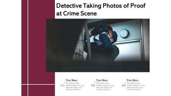 Detective Taking Photos Of Proof At Crime Scene Ppt PowerPoint Presentation Styles Summary PDF