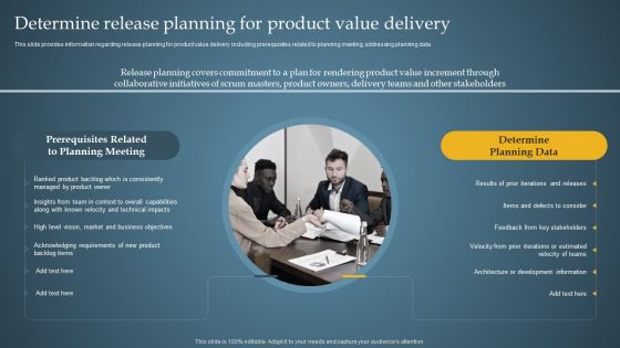 Determine Release Planning For Product Value Delivery Product Administration Through Icons PDF