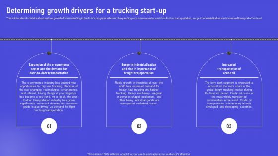 Determining Growth Drivers For A Trucking Start Up Guidelines PDF