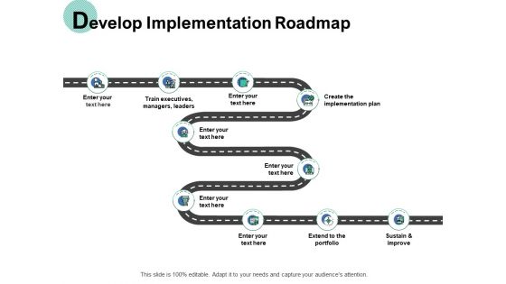 Develop Implementation Roadmap Ppt PowerPoint Presentation Layouts Icons
