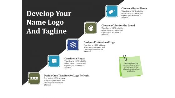 Develop Your Name Logo And Tagline Ppt PowerPoint Presentation Slides Picture