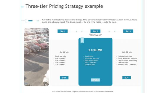 Developing A Right For Business Three Tier Pricing Strategy Example Ppt Styles Graphics Download PDF