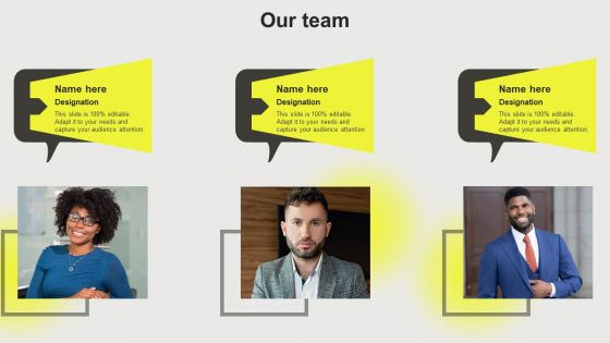 Developing A Successful Business Communication Plan Our Team Brochure PDF