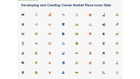 Developing And Creating Corner Market Place Ppt PowerPoint Presentation Complete Deck With Slides