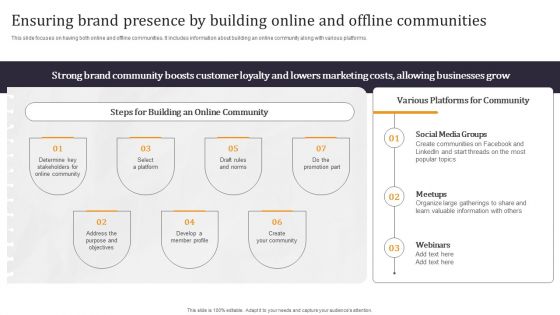 Developing Appealing Persona Ensuring Brand Presence By Building Online And Offline Summary PDF