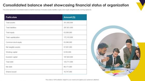 Developing Brand Identity Culture Through Branding Consolidated Balance Sheet Showcasing Financial Structure PDF