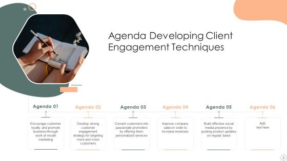 Developing Client Engagement Techniques Ppt PowerPoint Presentation Complete With Slides