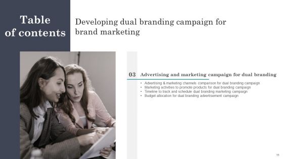Developing Dual Branding Campaign For Brand Marketing Ppt PowerPoint Presentation Complete With Slides