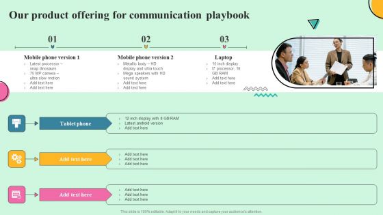 Developing Effective Stakeholder Communication Our Product Offering For Communication Inspiration PDF