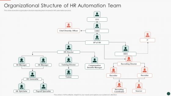Developing HR Process Flow Organizational Structure Of HR Automation Team Microsoft PDF