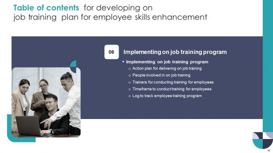 Developing On Job Training Plan For Employee Skills Enhancement Ppt PowerPoint Presentation Complete With Slides