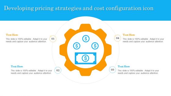 Developing Pricing Strategies And Cost Configuration Icon Portrait PDF