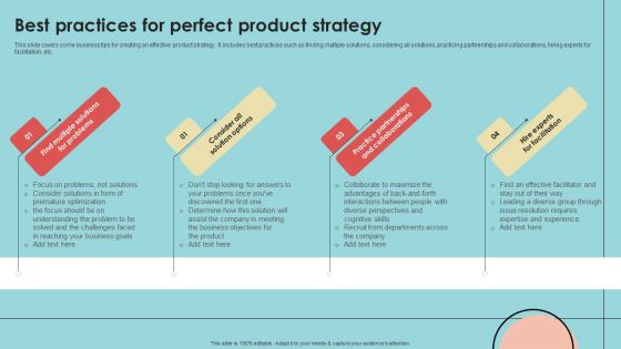 Developing Successful Product Offering Strategy Best Practices For Perfect Product Strategy Formats PDF