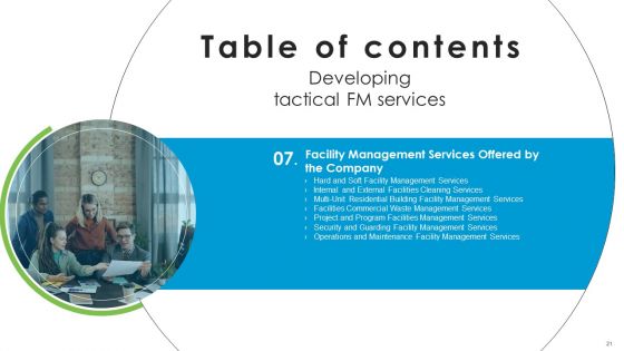Developing Tactical FM Services Ppt PowerPoint Presentation Complete Deck With Slides
