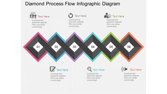 Diamond Process Flow Infographic Diagram Powerpoint Template
