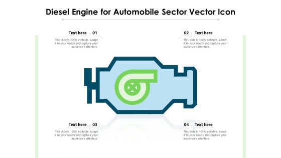 Diesel Engine For Automobile Sector Vector Icon Ppt PowerPoint Presentation Pictures Slide PDF