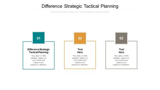 Difference Strategic Tactical Planning Ppt PowerPoint Presentation Show Portfolio Cpb