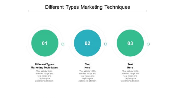 Different Types Marketing Techniques Ppt PowerPoint Presentation Model Objects Cpb