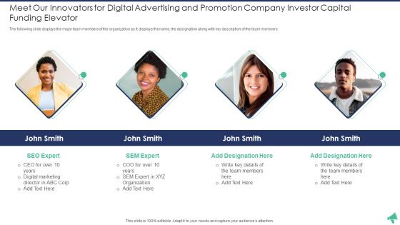 Digital Advertising And Promotion Company Investor Capital Funding Elevator Pitch Deck Ppt PowerPoint Presentation Complete Deck With Slides