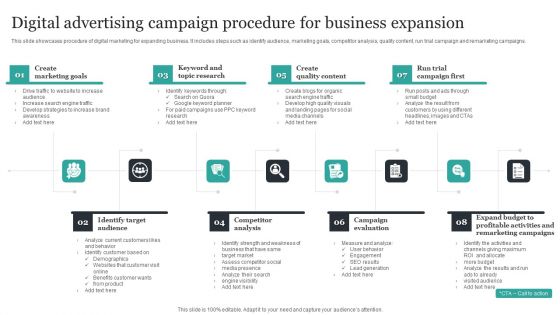 Digital Advertising Campaign Procedure For Business Expansion Sample PDF Digital Advertising Campaign Procedure For Business Expansion Sample PDF