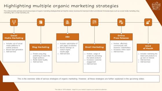 Digital Advertising Plan For Bakery Business Highlighting Multiple Organic Guidelines PDF