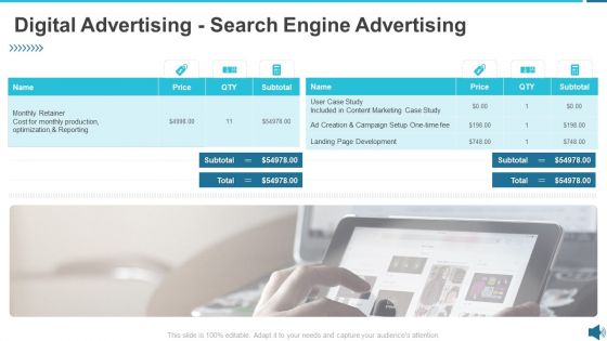 Digital Advertising Search Engine Advertising Ppt Professional Visual Aids PDF