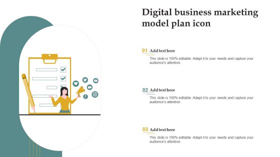 Digital Business Marketing Model Plan Icon Rules PDF