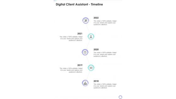 Digital Client Assistant Timeline One Pager Sample Example Document