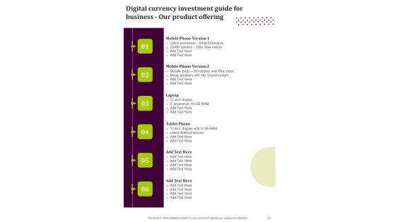 Digital Currency Investment Guide For Business Template