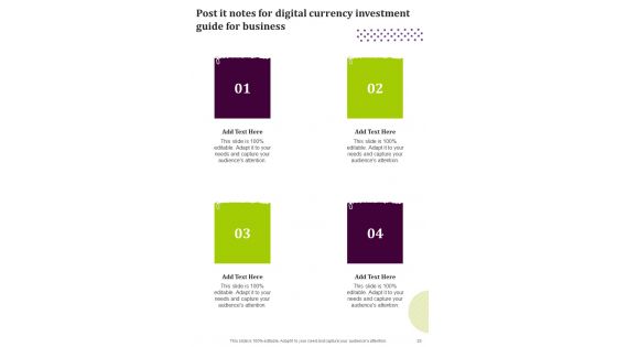 Digital Currency Investment Guide For Business Template