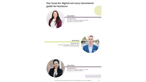 Digital Currency Investment Guide For Business Template