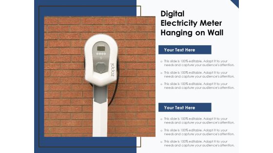 Digital Electricity Meter Hanging On Wall Ppt PowerPoint Presentation File Layouts PDF