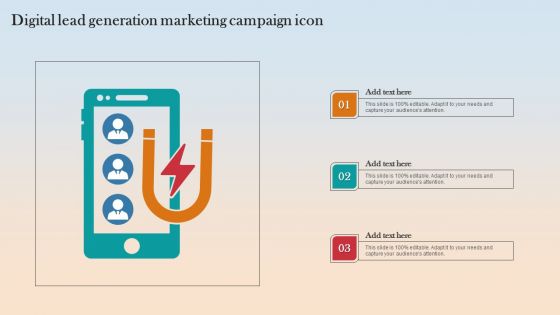 Digital Lead Generation Marketing Campaign Icon Introduction PDF