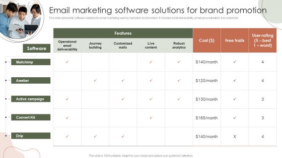 Digital Marketing Approach For Brand Awareness Email Marketing Software Solutions For Brand Promotion Sample PDF