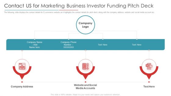 Digital Marketing Business Investor Funding Pitch Deck Contact US For Marketing Business Investor Funding Pitch Deck Topics PDF