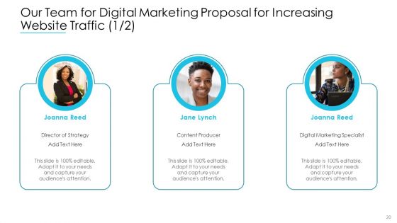 Digital Marketing Proposal For Increasing Website Traffic Ppt PowerPoint Presentation Complete Deck With Slides