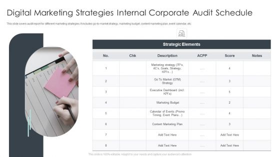 Digital Marketing Strategies Internal Corporate Audit Schedule Graphics PDF