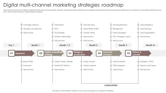 Digital Multi Channel Marketing Strategies Roadmap Brochure PDF