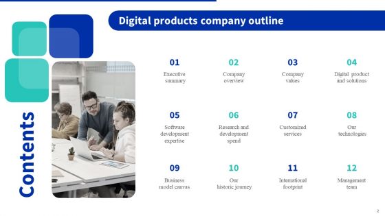 Digital Products Company Outline Ppt PowerPoint Presentation Complete Deck With Slides