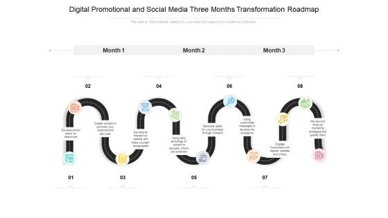 Digital Promotional And Social Media Three Months Transformation Roadmap Diagrams Digital Promotional And Social Media Three Months Transformation Roadmap Diagrams