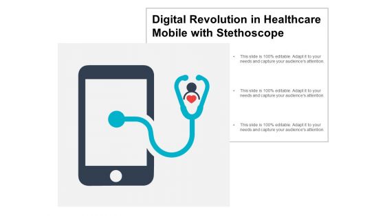 Digital Revolution In Healthcare Mobile With Stethoscope Ppt Powerpoint Presentation File Outline